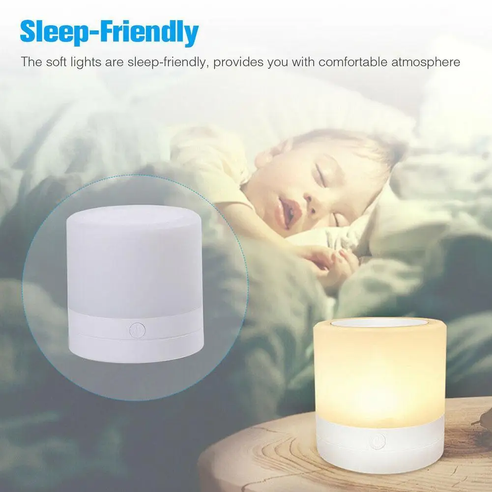 

Светодиодный ночник с USB-зарядкой, цветной светильник для спальни, лампа для гостиной, прикроватный светодиодный светильник с датчиком, N I4T1