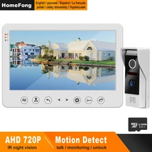 HomeFong Wired Video Intercom for Home Door Phone Intercom Apartment Access Control System 10 Inch Monitor Talk Recording Unlock