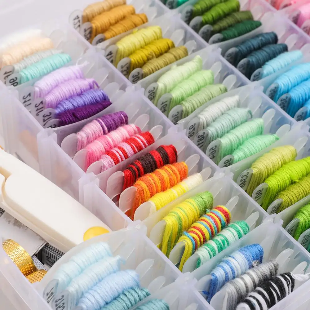 108 цветная вышивка нитью крестиком женский аксессуар коробка для хранения