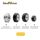 5 шт. ЧПУ Openbuilds пластиковые колеса POM MR105ZZ 625ZZ V-slot подшипник отверстие 5 мм пассивное круглая Шестерня Perlin колесный шкив 3D принтер