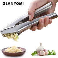 garlic press 304 stainless steel garlic mincer tool with square hole rust proof professional garlic crusher kitchen tools