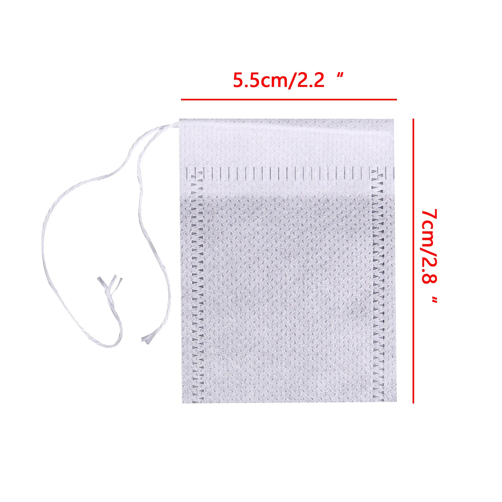 

CellDeal 100Pcs/Set Teabags 5.5 X 7CM Teabags with String Seal Filter Paper Herb Loose Tea Bag Disposable Non-Woven Fabrics