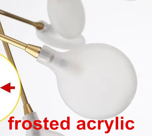 frosted acrylic Скандинавские ветви дерева светодиодные люстры пост-современный Светлячок декоративные потолочные люстры лампа творческая личность Магазин Салон Блеск - Цвет абажура: frosted acrylic