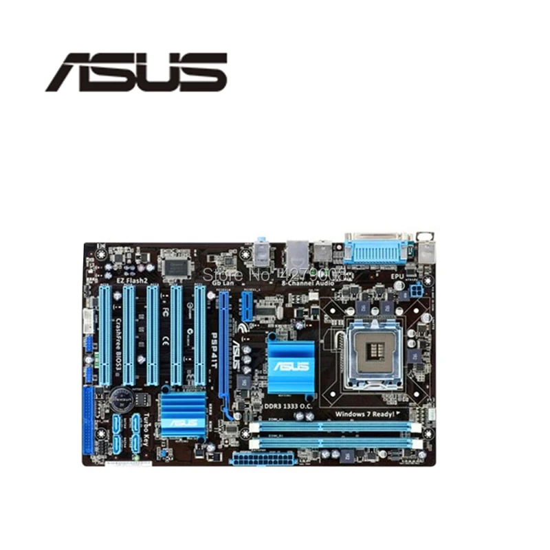 LGA775 для ASUS P5P41T оригинальная б/у настольная G41 775 материнская плата DDR3 USB2.0
