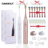 candour cd 5168sonic toothbrush electric toothbrush ultrasonic safety induction charging adult ipx8waterproof with 16 brush head