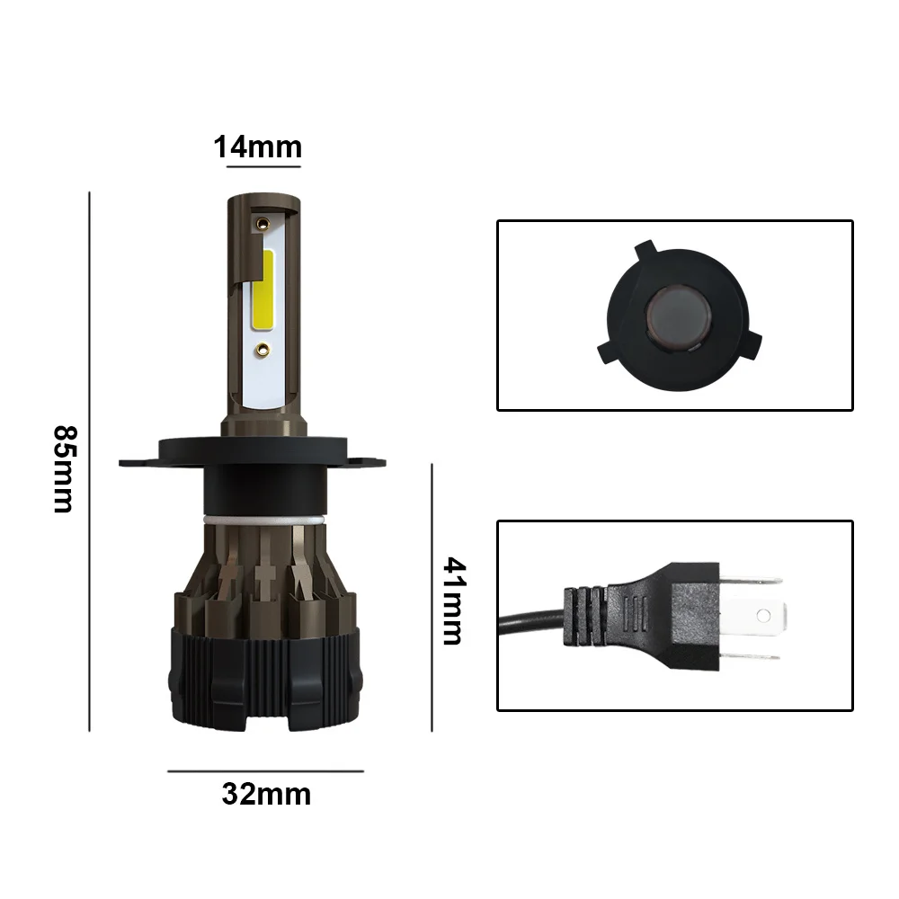 

2PCS Super Bright Mini H7 Led Bulbs For Car Headlights 50W 5000lumen 6000k Bulb For Automobiles Luces Led Para Auto Fog Lamp