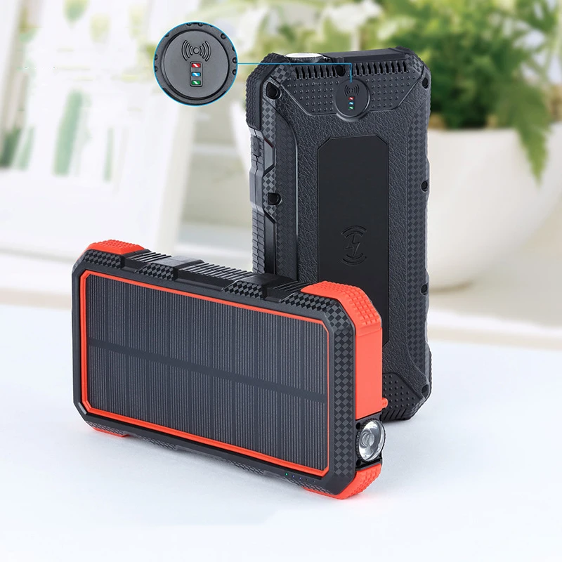 20000mAh Солнечная энергия Банк 18W зарядное устройство для быстрой беспроводной