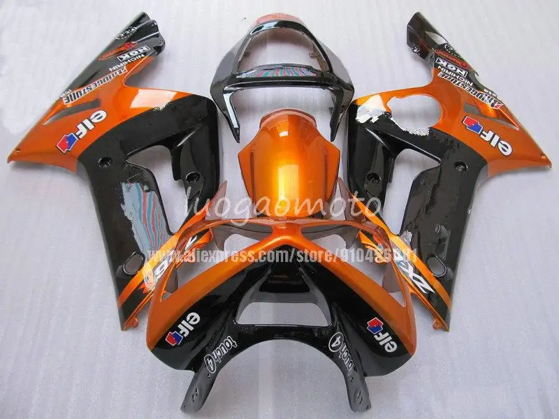 

Обвесы впрыска оранжевый и черный обтекатели комплект для Kawasaki 2003 2004 ниндзя ZX6R zx6r 03 04 ZX-6R мотоцикл кузов