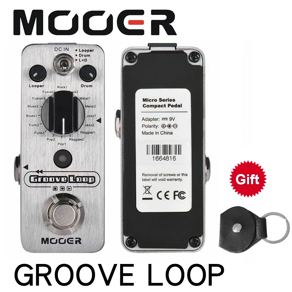 MOOER Groove Loop Drum Machine & Looper Pedal 3 Modes Max. 20min Recording Time Tap Tempo True Bypass Full Metal Shell enlarge