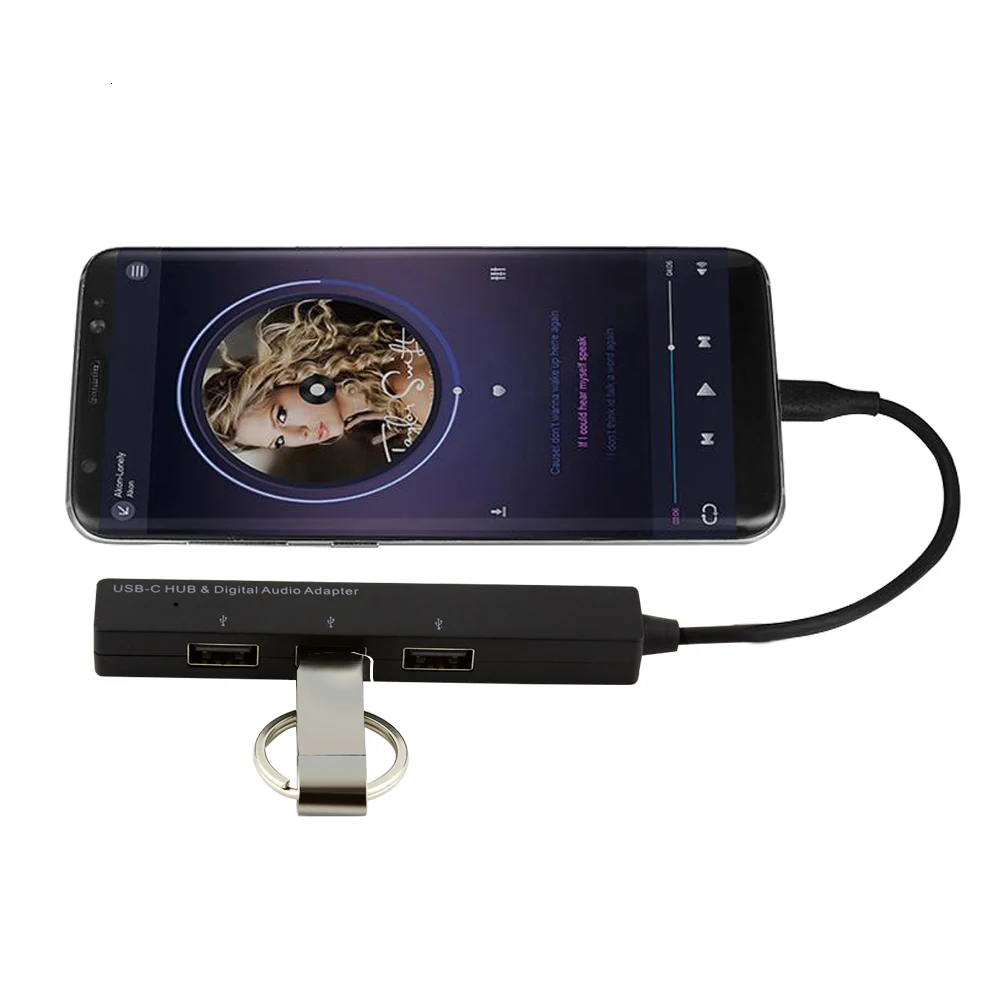 CHYI USB C к цифровому аудиоадаптеру 3 порта 2 0 разветвитель концентратора Type-C 1