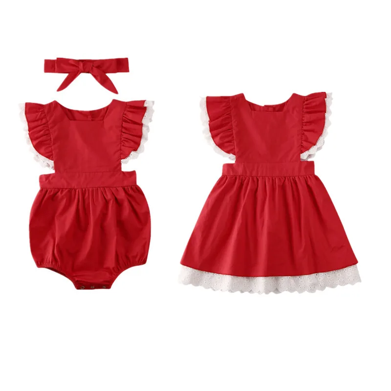 Одежда для маленьких девочек Новое рождественское платье комбинезон на