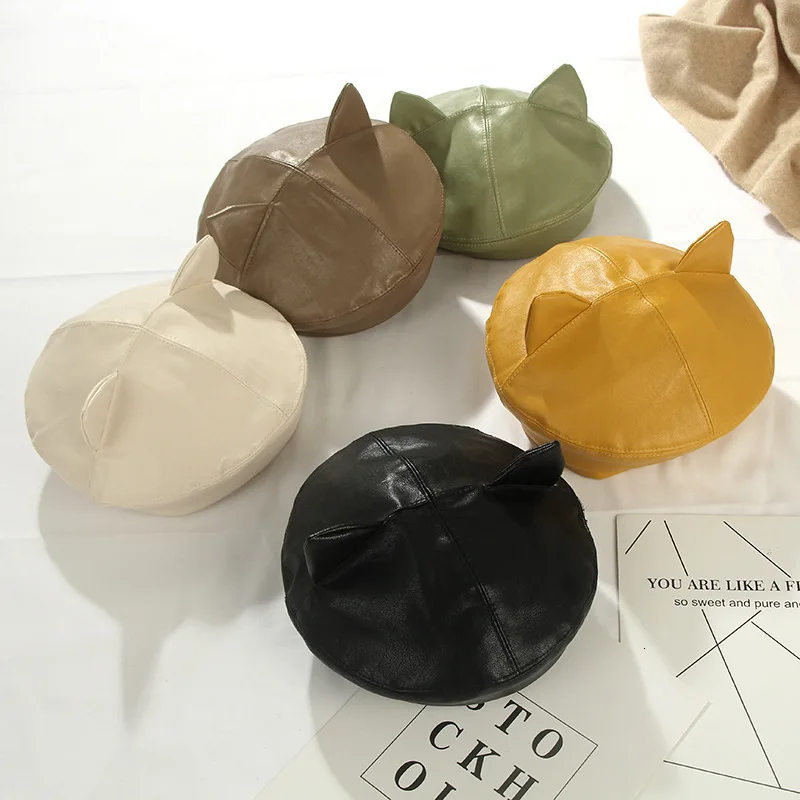 Японский берет с милыми кошачьими ушками для женщин и девочек Кепка из