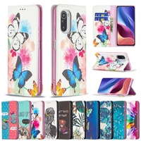 case for xiaomi mi 11i 10t lite pro flip wallet with leather for mi poco x3 nfc m3 f3 painted card protective sleeve case