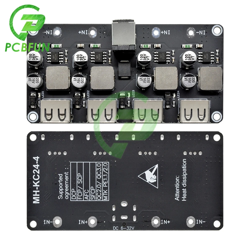 USB QC3.0 QC2.0 DC-DC понижающий преобразователь зарядки модуль 6V-32V 9V 12V 24V постоянного