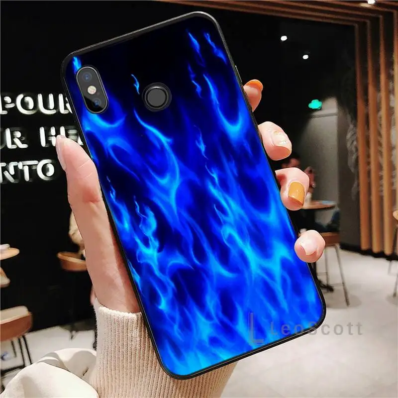 

fire red blue pattern article Phone Case For Xiaomi Redmi Note 4 4x 5 6 7 8 pro S2 PLUS 6A PRO