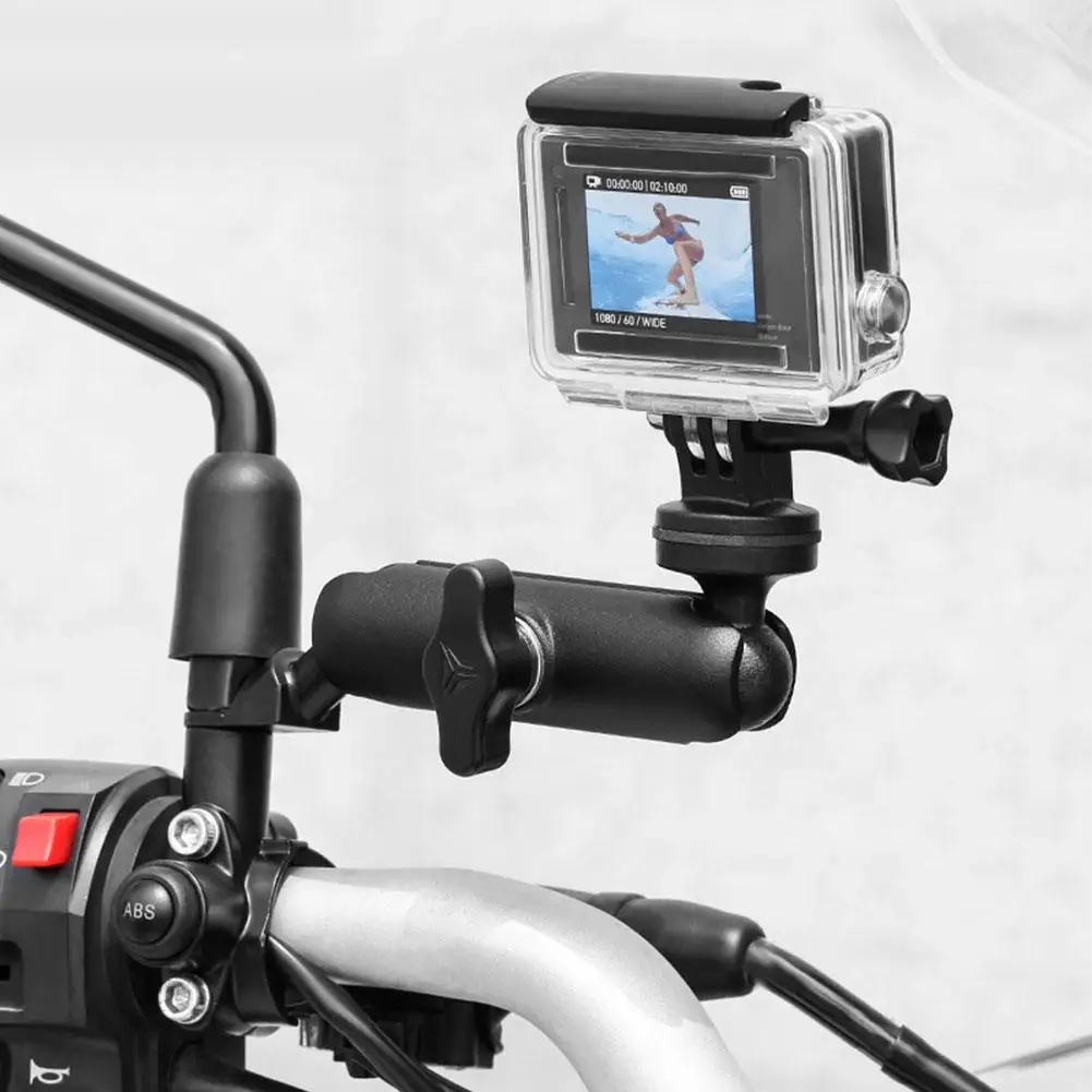 motorcycle rearview mirror universal bracket handlebar adjustable mount electronic camera stand holder rearview mirrors 2020 new free global shipping