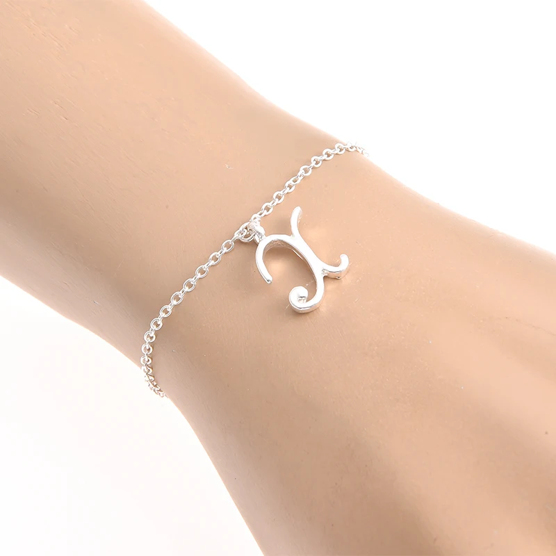 Уникальные персонализированные буквы браслет маленькая начальная Английский