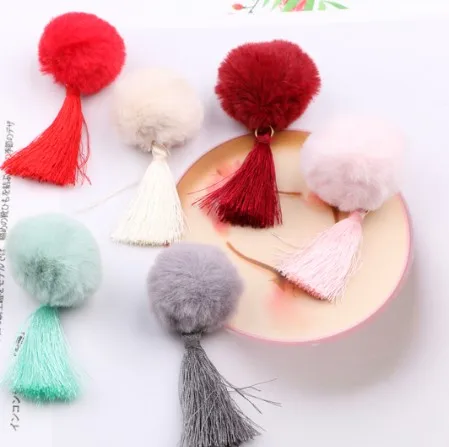 

2Pcs/Set New Girls Cute Hairball Pendant Ornament Hair Clips Children Lovely Faux Fur Hairpins Barrettes Kids Hair Accseeories