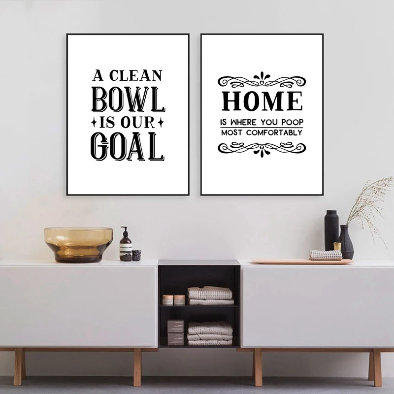 

Bathroom Wall Art Decor Funny Bathroom Signs Posters and Prints Modern Minimalist Art Painting Wall Picture Toilet Decoration