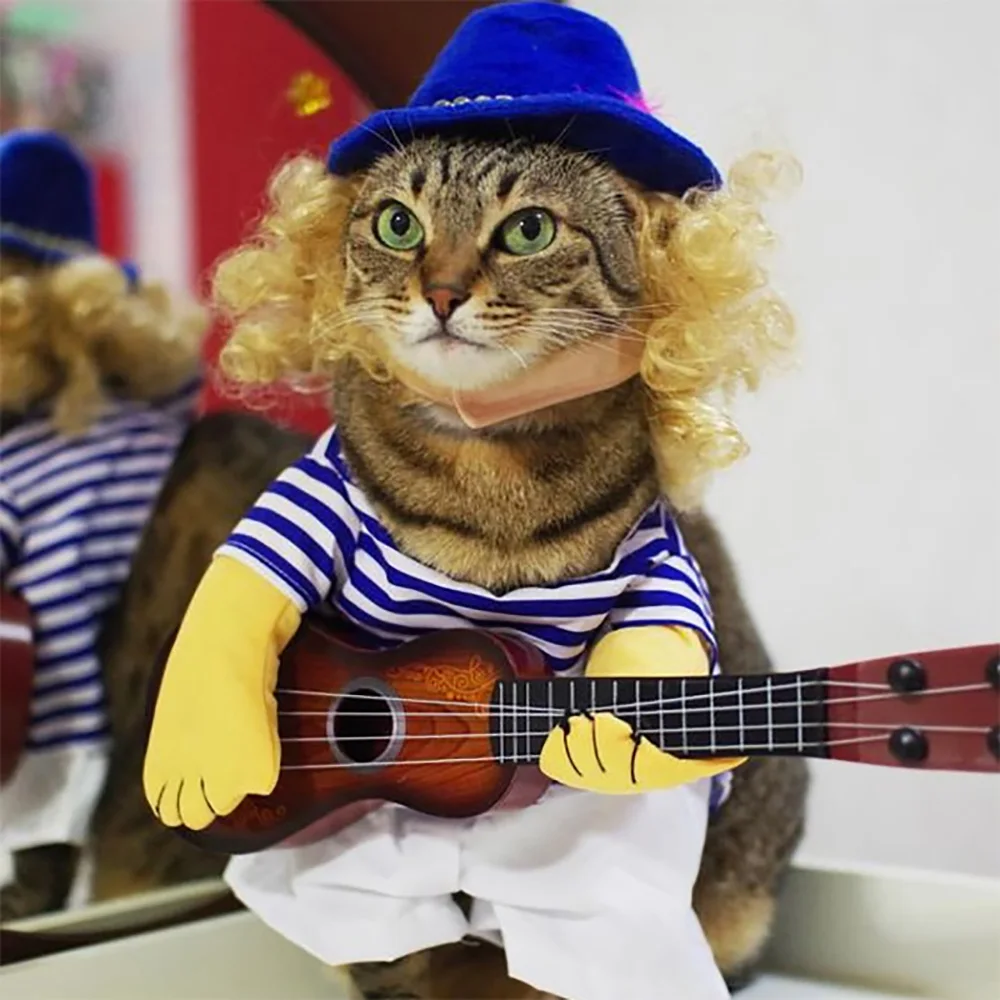 Гитарный плеер одежда для собак костюм кошки Хэллоуин Рождество специальный