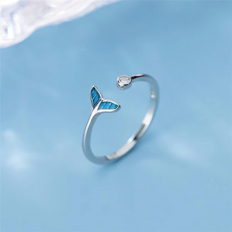 Женские регулируемые кольца с цирконом рыбий хвост | Украшения и аксессуары