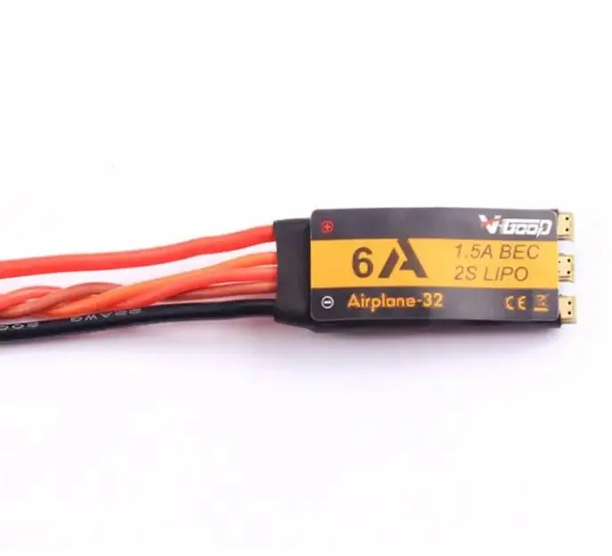 

Vgood 6a 2s 32-bit Brushless Esc With 1.5a Sbec For Fixed Wing Rc Airplane