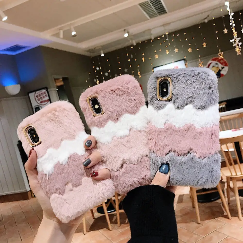 LLZ.COQUE плюшевый Пушистый Зимний Теплый Мягкий ТПУ чехол для Huawei P20lite Mate20 P10 P20 P30 Pro