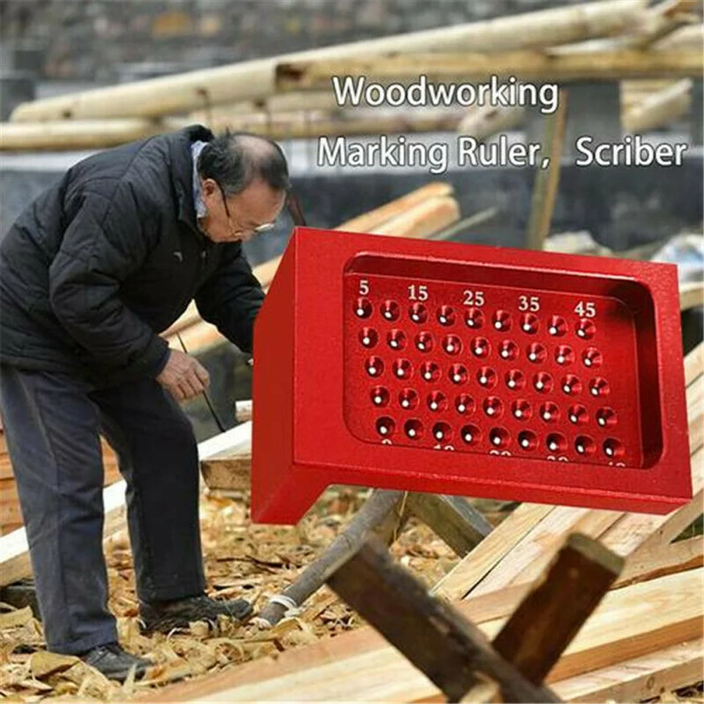 

T50 Scriber Carpentry T-Type Woodworking Marking Ruler Hole Crossed Gauge Tool