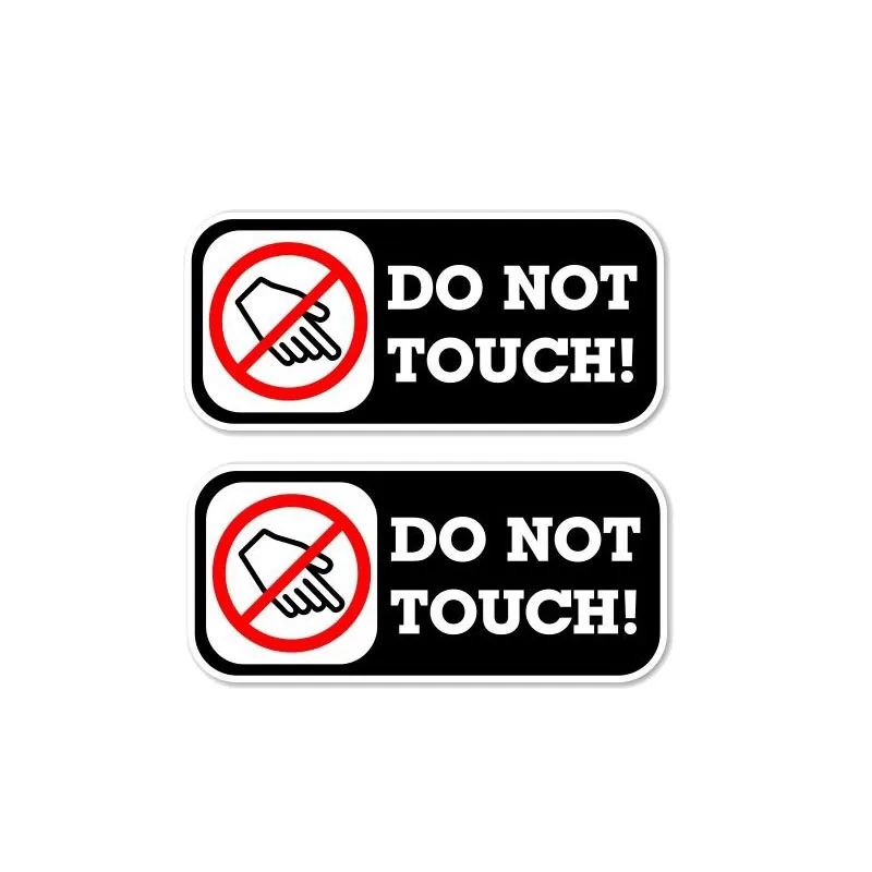 

Volkrays 2 X Personality Car Sticker Warning Do Not Touch Accessories Reflective Waterproof Cover Scratches PVC Decal,3cm*9cm