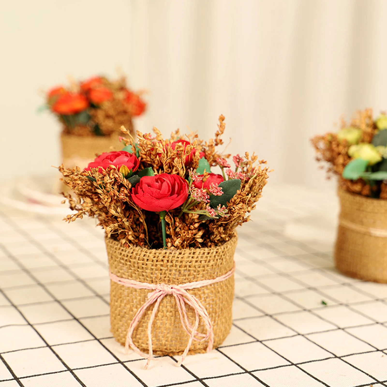 Искусственный Горшок с аккумулятором трехцветная украшения дома Моделирование