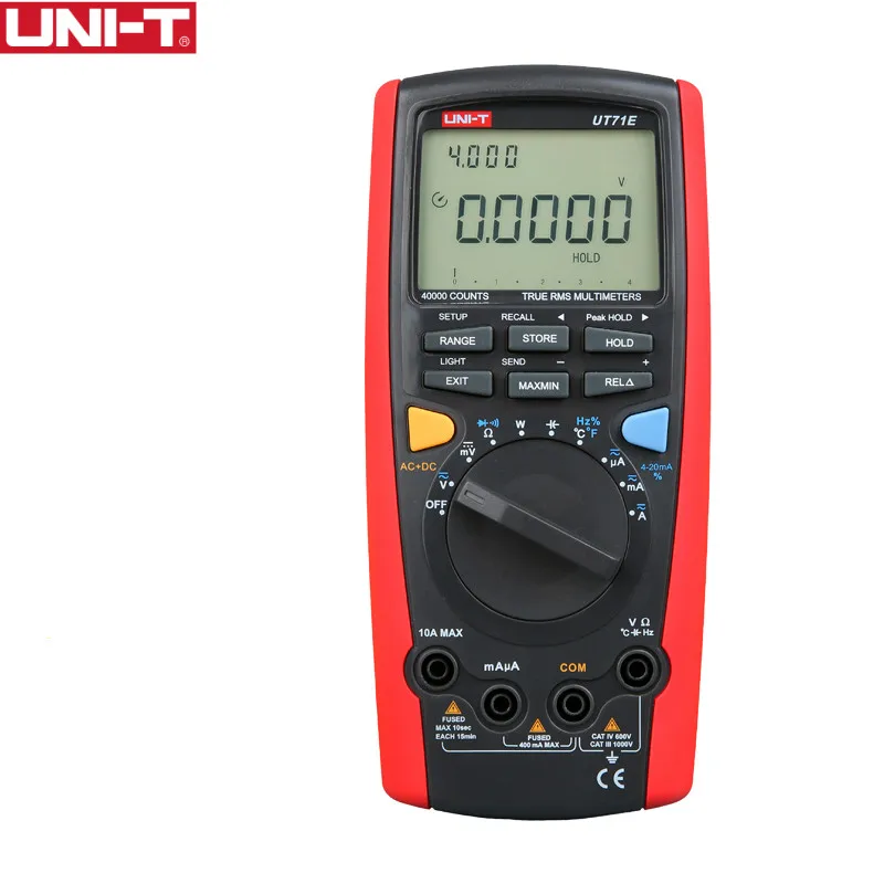 

UNI-T UT71E Intelligent Digital Multimeter 40000 Counts True RMS Ohm Capacitance Meter Data Logging USB Interface Bluetooth