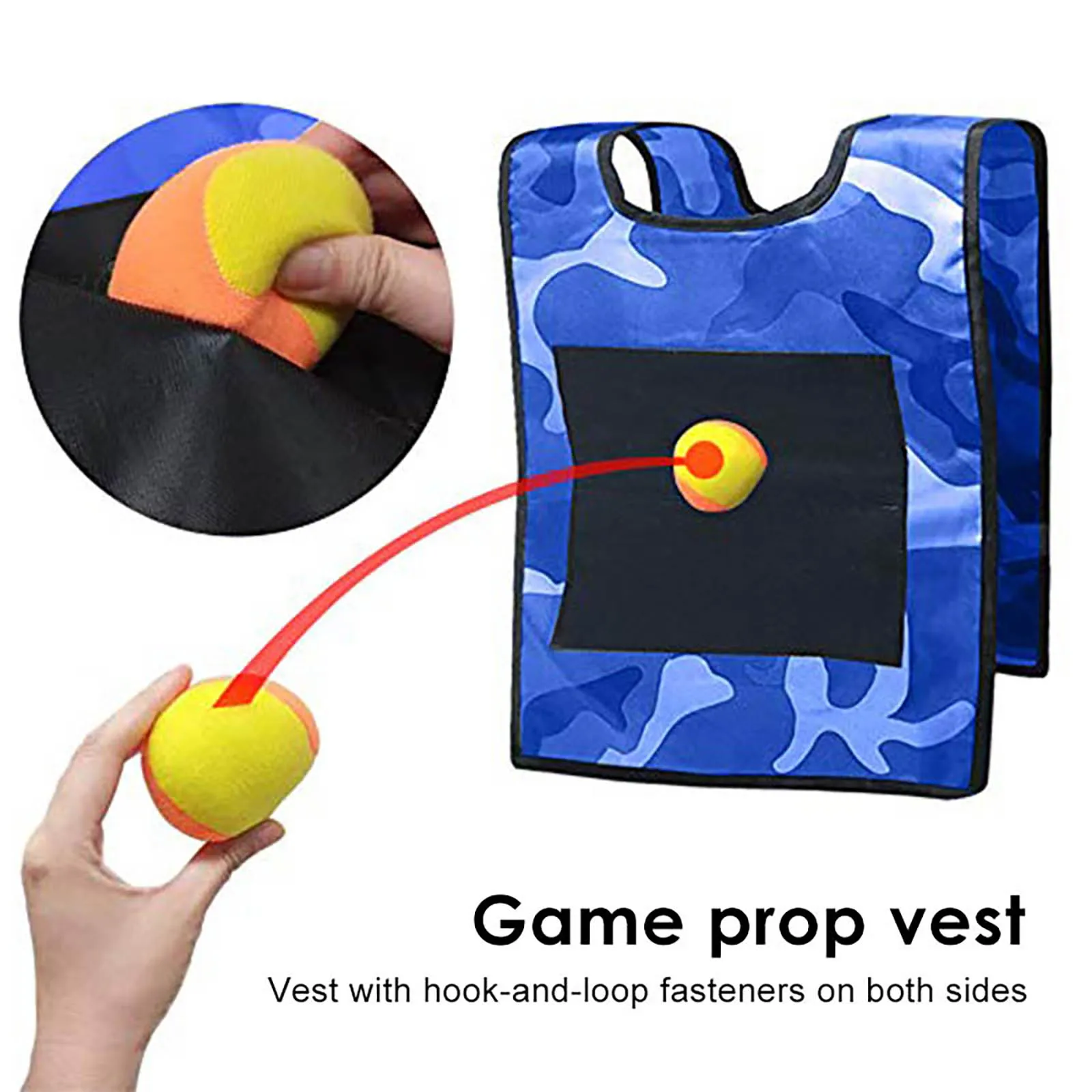 

2 Packs TOPRADE Stick Ball Vest Dodge Ball Game Sticky Target Ball Vest Outdoor Game Props with Soft Fleece Balls Safe for Kids