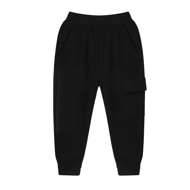 

2021 Spring & Autumn Regular Kids Pants Solid Mid Elastic Waist Cotton Pockets Cargo Pants Fall Clothes for Kids