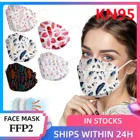 Маска Fpp2 унисекс для взрослых, уличная одноразовая Защитная маска для лица с принтом перьев, 1 шт.