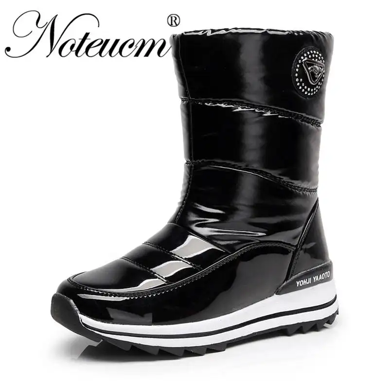 A56W01 black Женские зимние, фиолетовые, фиолетовые, теплые, женские, на плоской подошве, короткие, повседневные, Зимние ботильоны с искусственным мехом, Женская Водонепроницаемая Стеганая обувь для женщин - Цвет: A56W01 black