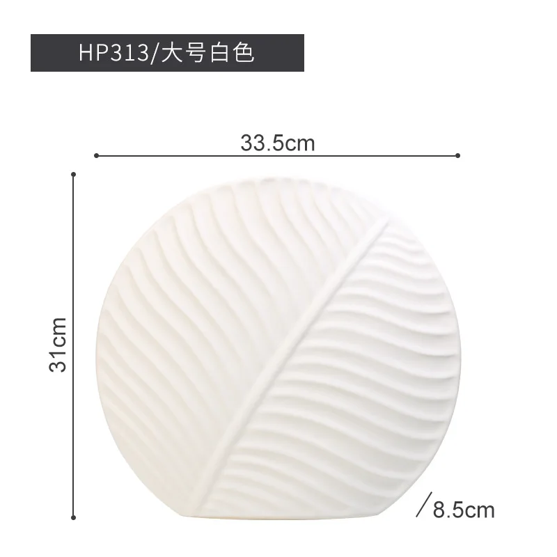 

Nordic Creative Green Leaf Ceramic Vase Decoration Modern Art Large Vase Living Room Decoration Dry Flower Arrangement Container