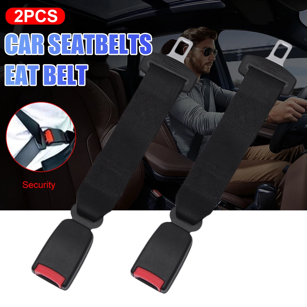 

2PC 14" Longer 36cm 14" Universal Car Auto Seat Seatbelt Safety Belt Extender Extension Buckle Seat Belts & Padding Extender