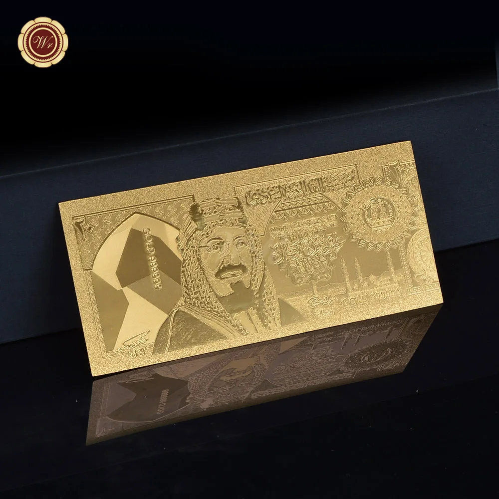 gold 20 WR 5 шт./партия,, наборы золотых банкнот из Саудовской Аравии, 20-500, саудовская риял, поддельные бумажные банкноты, Подарочный товар, Прямая поставка - Color: gold 20