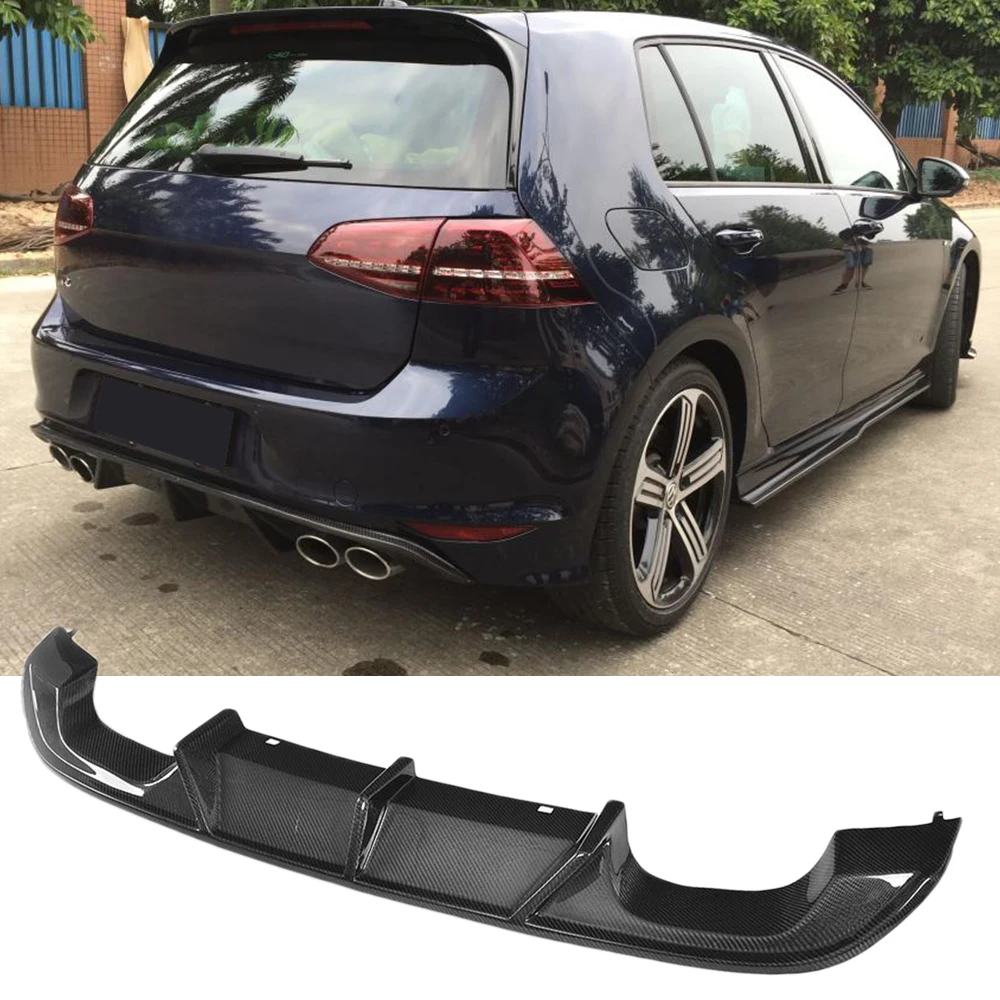 Вытяжной диффузор заднего бампера из углеродного волокна, спойлер для Volkswagen VW GOLF 7 R LINE Hatchback, только 14-17, не стандартный