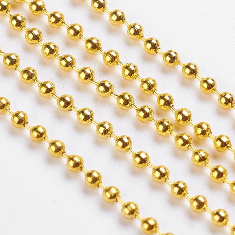 Pandahall 100 м/рулон бронзового железного шара цепи поставляются на катушке шарик: около 2 мм в диаметре DIY Браслеты Изготовление торговля
