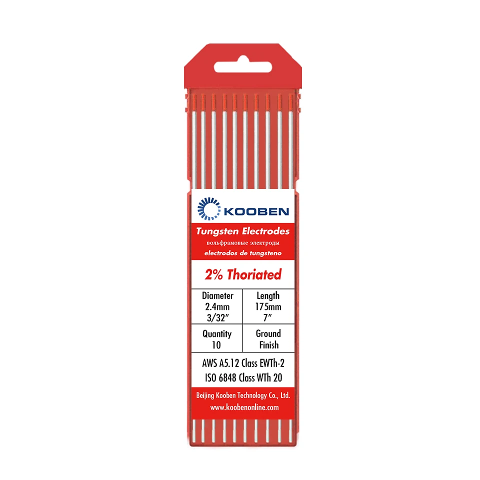 WT20 Tungsten Electrodes 1.0 1.6 2.4 3.2mm x 175mm Red Tig Welding | Инструменты