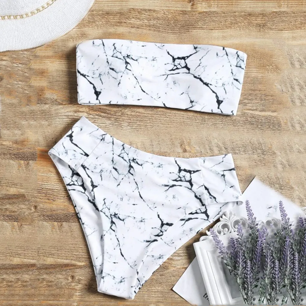 

Women Sexy Bikini Set Off Shoulder Wrapped Chest Solid Push Beachwear No Swimwear Swimsuit Bandage Pad Up New Beachwear Suit