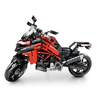 high tech scale motorcycle building block ducati multistrada model vehicle steam assembly motor bricks toys collection for gifts