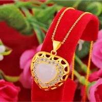 hi japan and south korea suet love 24k gold pendant necklace for party jewelry with chain choker birthday gift girl