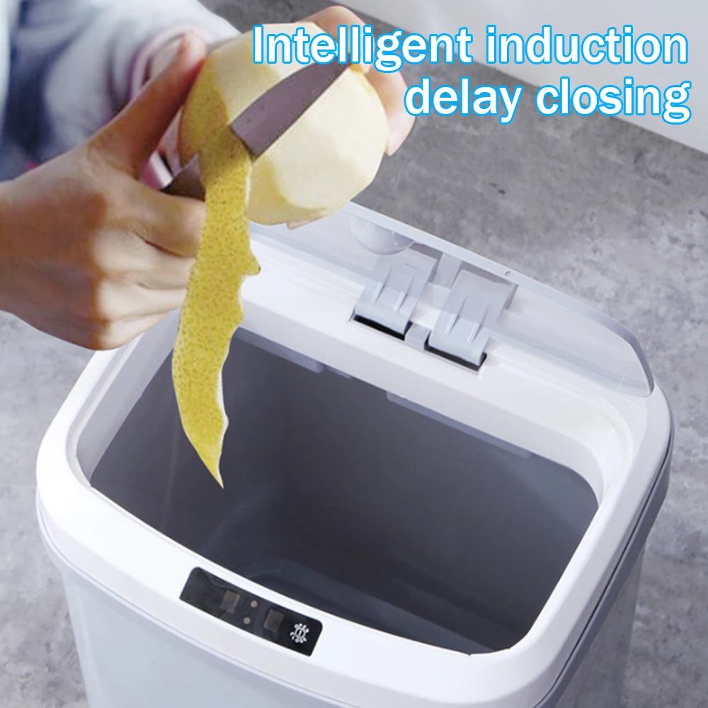 

15L Automatic Touchless Intelligent Automatic Induction Kitchen Trash Can Wide Opening Sensor Eco-friendly Waste Garbage Bin
