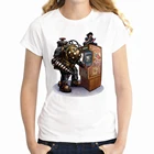 Новая женская футболка Bioshock Big Daddy and Little Sister Gamer Nerdy, футболка с короткими рукавами для девочек, Harajuku, футболки в стиле хип-хоп