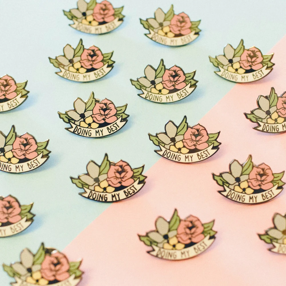 Изо всех сил пастельных поощрения Qutoes эмалированная брошь сумочки и шляпы стиль