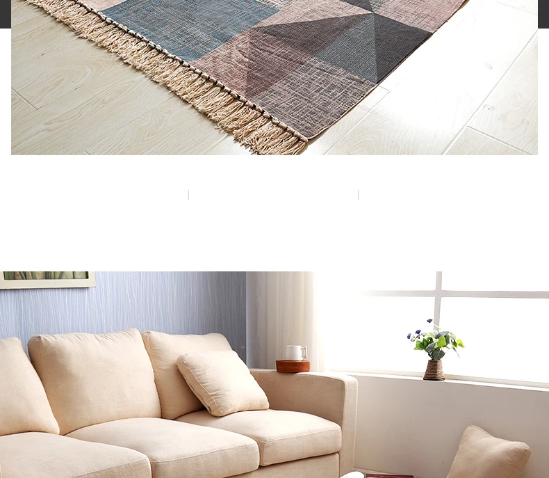 Morocco Hand Woven Living Room Carpet Geometric Blanket Home Bedroom Area Rugs Floor Sofa Coffee Table Mat Ins Nordic Carpet