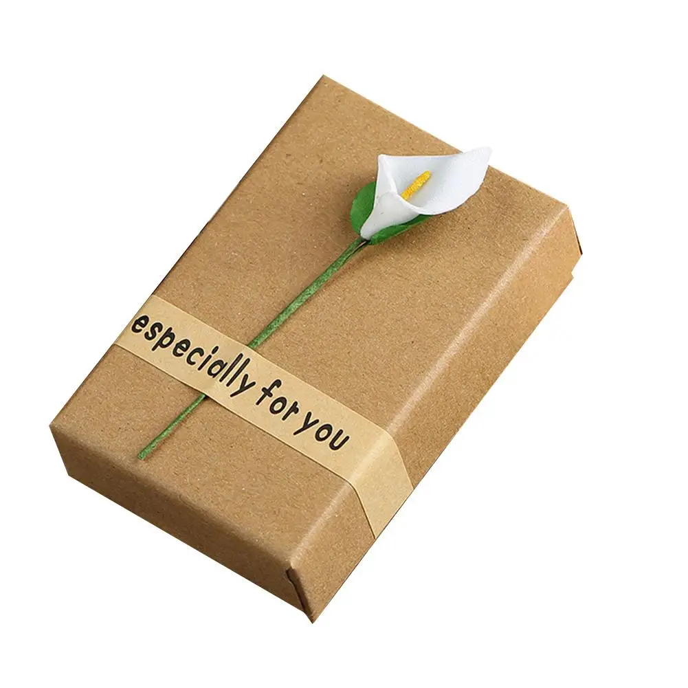 Ретро бумажная коробка для ювелирных изделий Женское кольцо ожерелье браслет