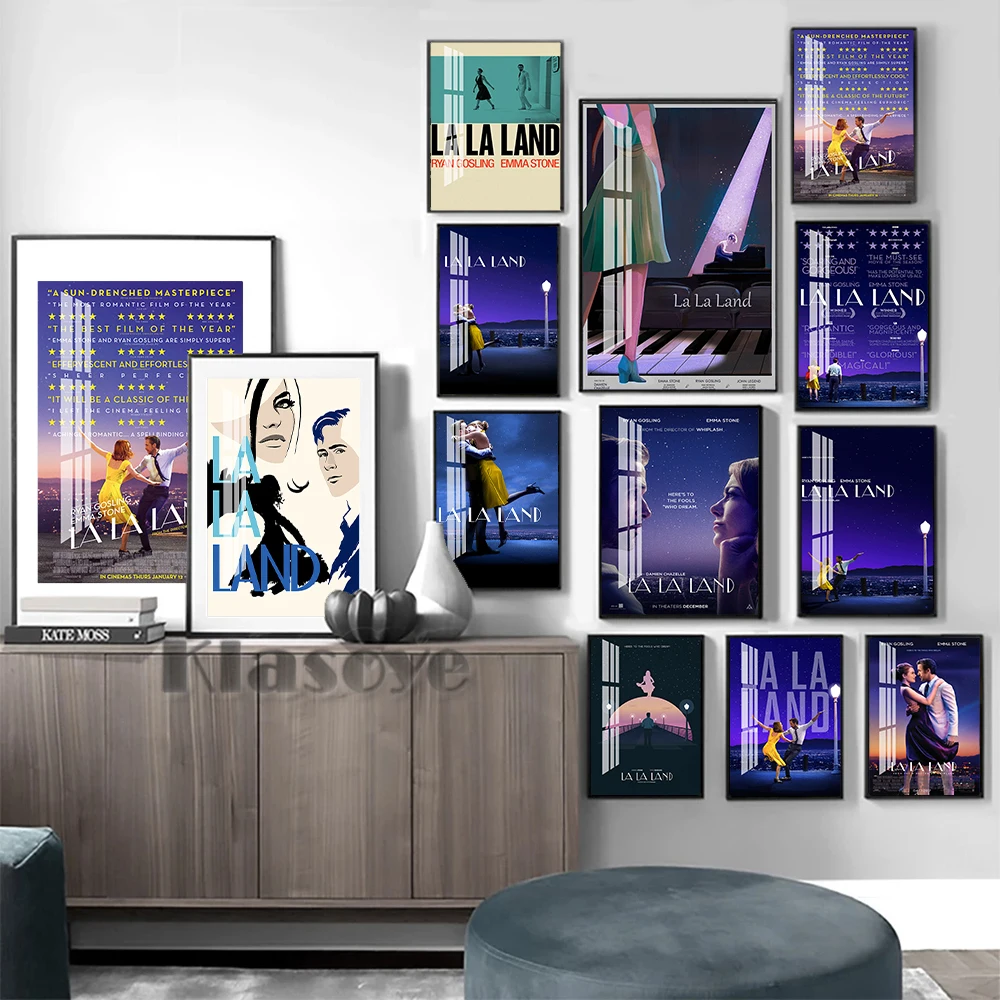 

La La Land Musical Romance Movie Artistic Poster Design Modern Art Prints Wall Hanging Stickers Video Room Cinema Home Decor